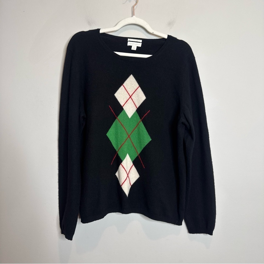Charter Club Cashmere Sweater XL Argyle Preppy Golfcore Old Money Academia
